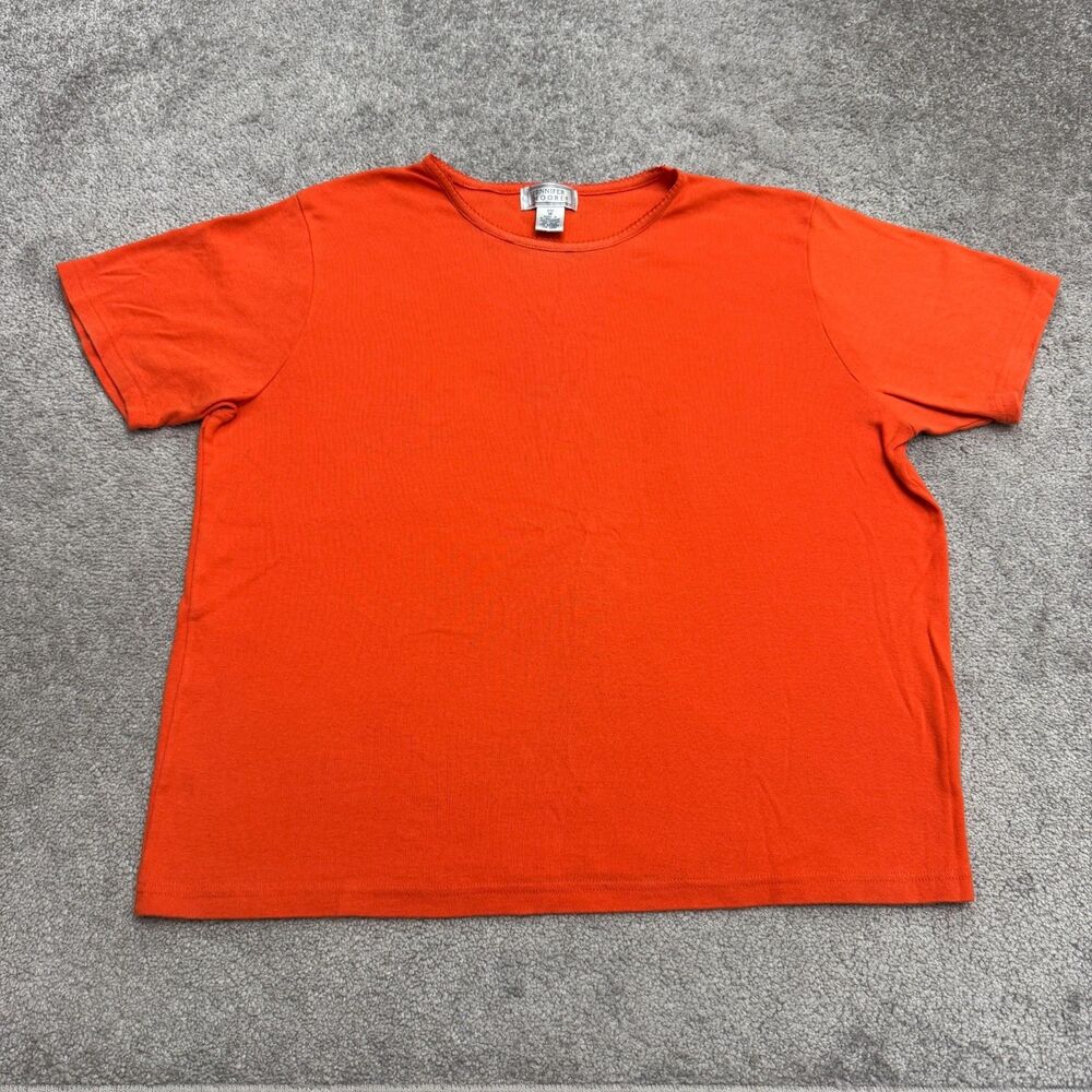 Jennifer Moore Basic T-Shirt Womens Medium Orange Crew Neck Short Sleeve Tee Top